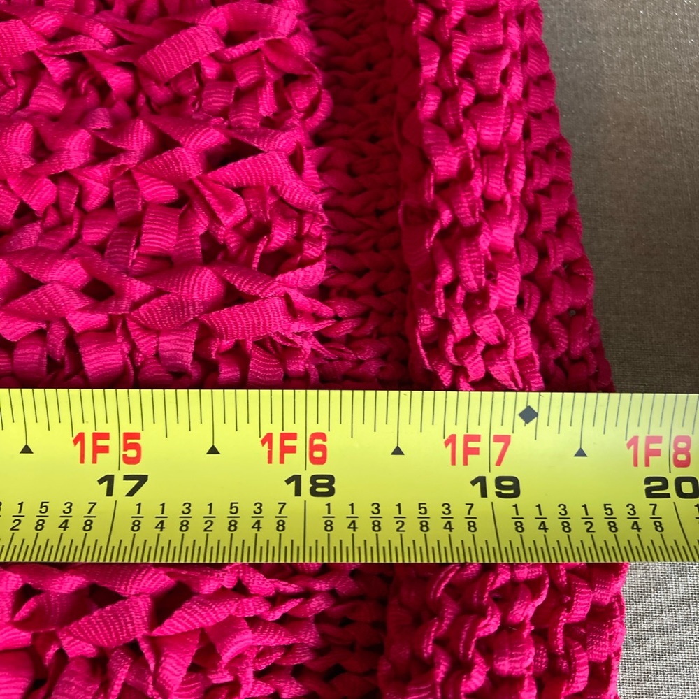 Anthropologie Hot Pink Crochet Sleeveless Mock Neck Top NWOT - Picture 7 of 9